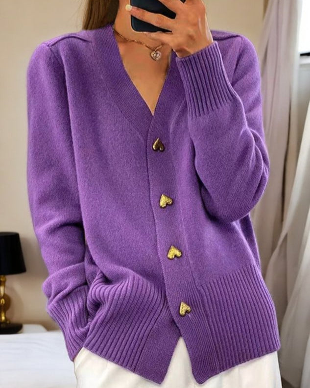 Belvenza | Cardigan Elegante in Maglia Grigia