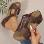 Belvenza | Sandali con Zeppa Eleganti Neri