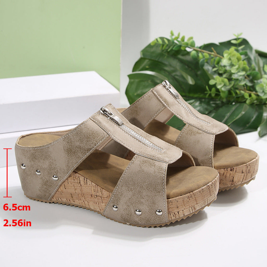 Belvenza | Sandali con Zeppa Eleganti Neri