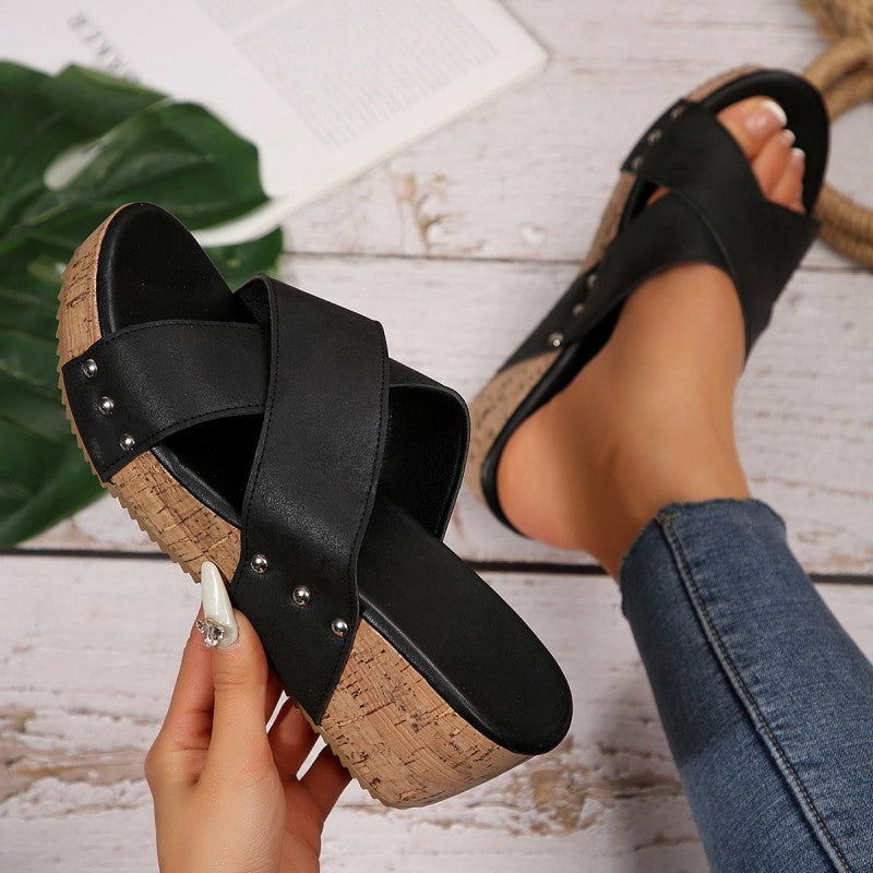 Belvenza | Sandali Wedge Boho Naturale