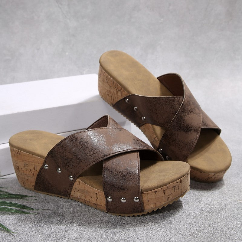 Belvenza | Sandali Wedge Boho Naturale