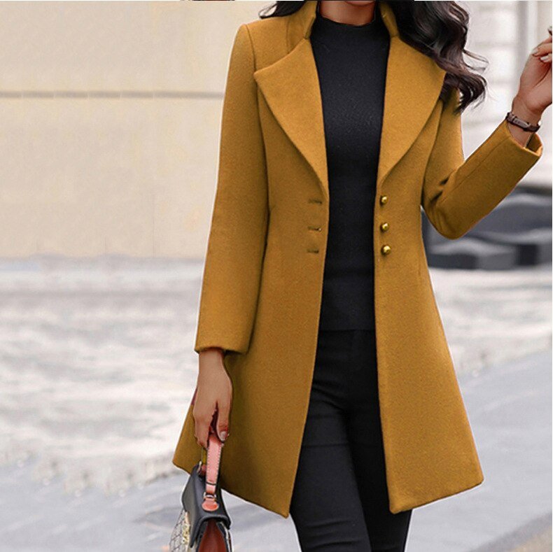 Belvenza | Cappotto Elegante in Tessuto Grigio