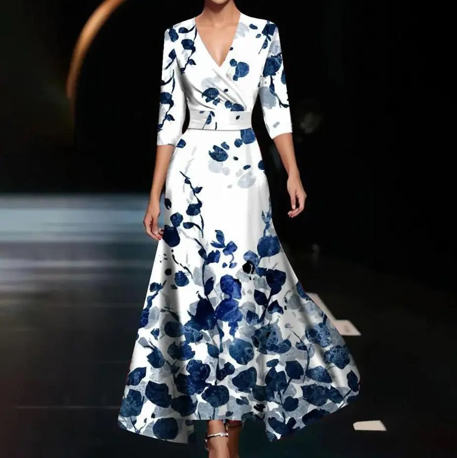 Belvenza | Vestito Elegante con Maniche di Lunghezza Media