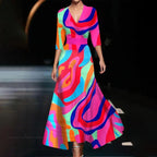Belvenza | Vestito Elegante con Maniche di Lunghezza Media