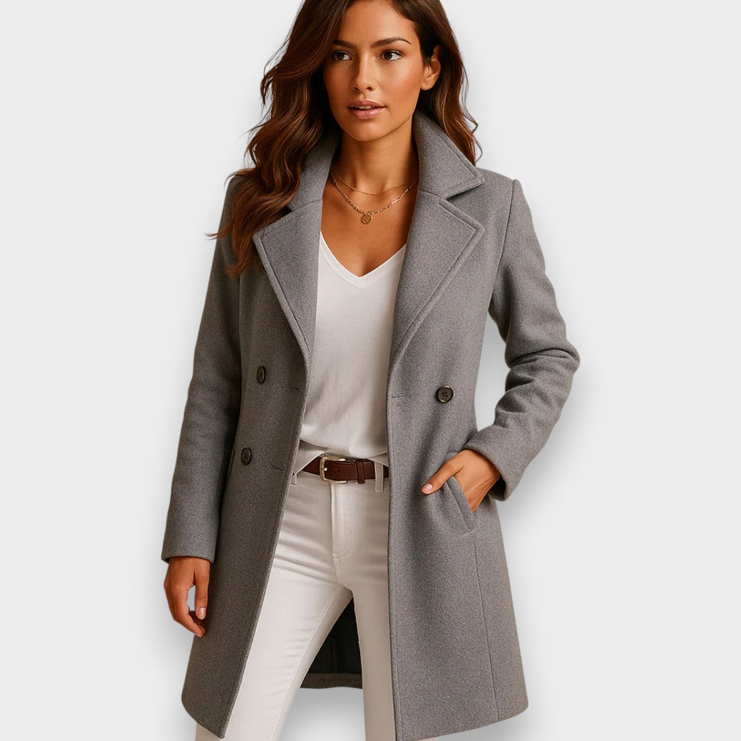 Belvenza | Cappotto Classico in Tessuto Nero