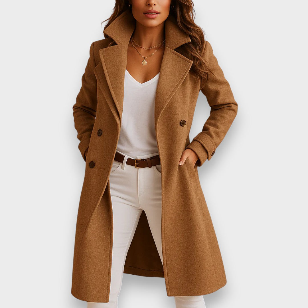 Belvenza | Cappotto Classico in Tessuto Nero